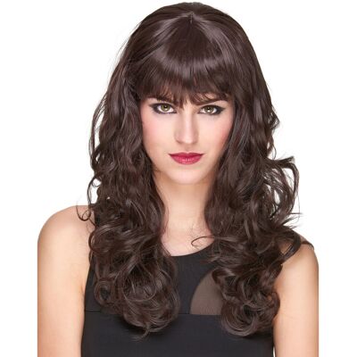 Rubies Luxury brown wavy wig with bangs for women - 221g Rubies Luxury brown wavy wig with bangs for women - 221g