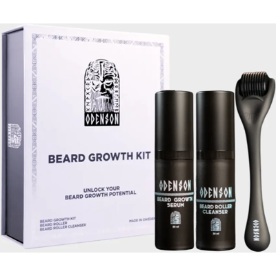 Odenson Beard Growth Kit Serum Roller Cleanser Set Odenson Beard Growth Kit Serum Roller Cleanser Set