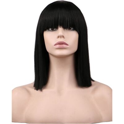 Unbranded (Black) Shawl Straight Womens Full Wigs Bob Style Ladies Natural Cosplay Bangs H Unbranded (Black) Shawl Straight Womens Full Wigs Bob Style Ladies Natural Cosplay Bangs H