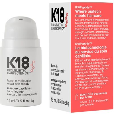 K18 Mini Leave-In Molecular Hair Mask Repairs Dry or Damaged Hair Reverse Hair D K18 Mini Leave-In Molecular Hair Mask Repairs Dry or Damaged Hair Reverse Hair D