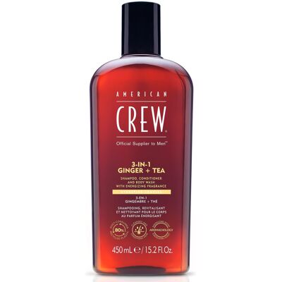 American Crew Ginger + Tea 3-in-1 Shampoo 450ml - Hair & Body Care American Crew Ginger + Tea 3-in-1 Shampoo 450ml - Hair & Body Care
