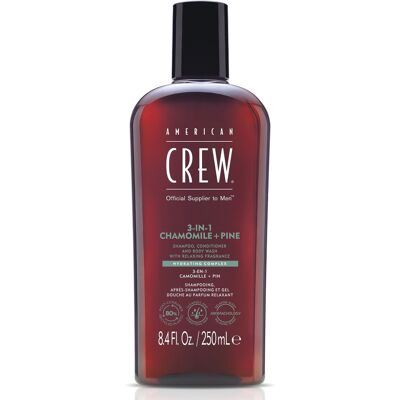 American Crew 3in1 Chamomile & Pine Shampoo, Conditioner & Body Wash (250ml) American Crew 3in1 Chamomile & Pine Shampoo, Conditioner & Body Wash (250ml)