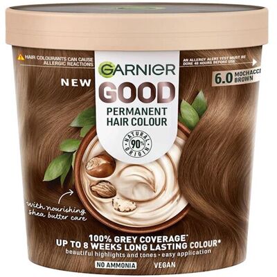 Garnier - Good Permanent Hair Colour 6.0 Mochaccino Brown - Hair Dye Garnier - Good Permanent Hair Colour 6.0 Mochaccino Brown - Hair Dye