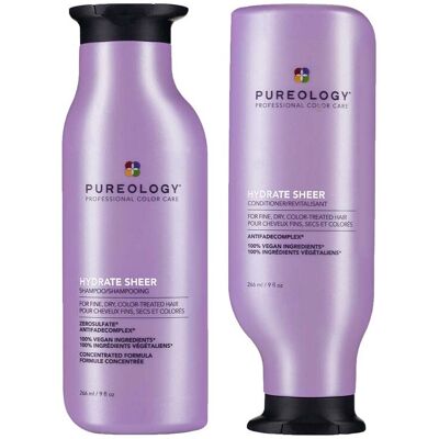 Pureology Hydrate Sheer Shampoo 266ml & Conditioner 266ml Duo Pureology Hydrate Sheer Shampoo 266ml & Conditioner 266ml Duo