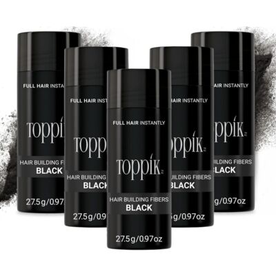 Unbranded 5PC (BLACK) Toppik Hair Building Fibres Hair Fibres For Thinning Hair Unbranded 5PC (BLACK) Toppik Hair Building Fibres Hair Fibres For Thinning Hair