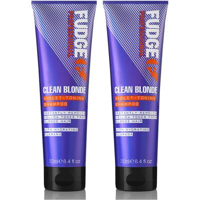 Fudge DOUBLE Clean Blonde Purple Violet Toning Shampoo 250ml Fudge DOUBLE Clean Blonde Purple Violet Toning Shampoo 250ml