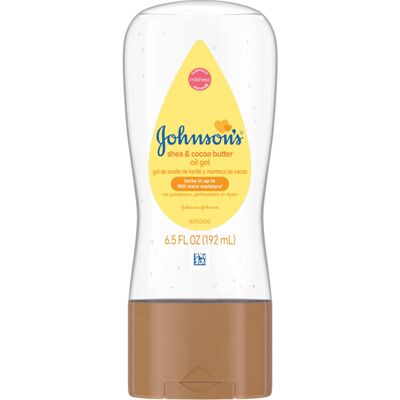 Johnson's Baby Oil Gel Enriched With Shea and Cocoa Butter, Great for Baby Massa Johnson's Baby Oil Gel Enriched With Shea and Cocoa Butter, Great for Baby Massa