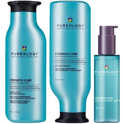 Living Proof Pureology Strength Cure Shampoo, Conditioner, and Serum Routine for Da Living Proof Pureology Strength Cure Shampoo, Conditioner, and Serum Routine for Da