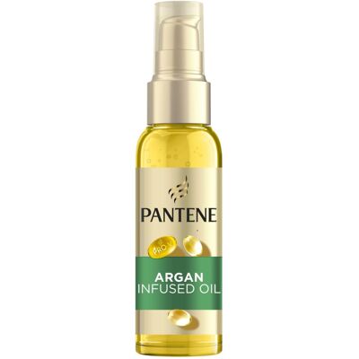 Pantene Pro-V Smooth & Sleek Argan Infused Hair Oil, 100ml, for Frizzy Hair, Tam Pantene Pro-V Smooth & Sleek Argan Infused Hair Oil, 100ml, for Frizzy Hair, Tam