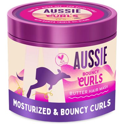 Aussie Bouncy Curls 2in1 Butter Hair Mask 500ml. For wavy/curly hair. 48H frizz Aussie Bouncy Curls 2in1 Butter Hair Mask 500ml. For wavy/curly hair. 48H frizz
