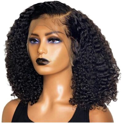 Unbranded 12 Inch Jerry Curly Bob Human Hair Wig Black Lace Frontal Natural Look TangleFre Unbranded 12 Inch Jerry Curly Bob Human Hair Wig Black Lace Frontal Natural Look TangleFre