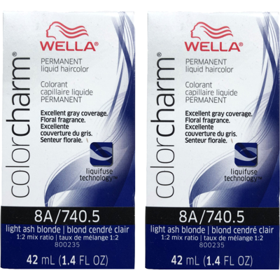 (2-Pack) Wella Color Charm Permanent Liquid Haircolor 8A Light Ash Blonde (2-Pack) Wella Color Charm Permanent Liquid Haircolor 8A Light Ash Blonde