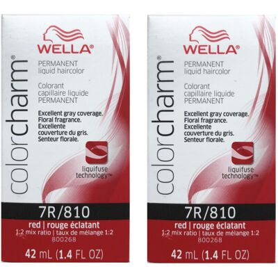 (2-Pack) Wella Color Charm Permanent Haircolor 7R/810 Red Red (2-Pack) Wella Color Charm Permanent Haircolor 7R/810 Red Red
