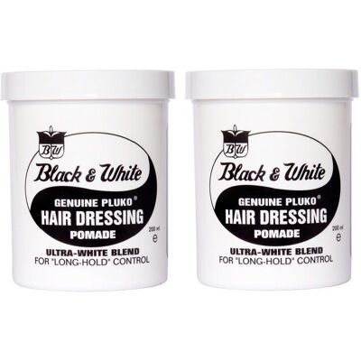 Black & White Genuine Pluko Hair Dressing Pomade 200ml x2 Black & White Genuine Pluko Hair Dressing Pomade 200ml x2