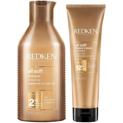 Redken Duo: All Soft Heavy Cream 250ml & All Soft Shampoo, For Dry Hair, Intens Redken Duo: All Soft Heavy Cream 250ml & All Soft Shampoo, For Dry Hair, Intens