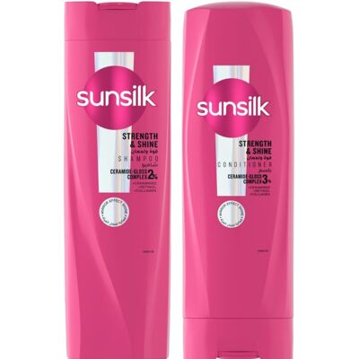 Unbranded Sunsilk Shine & Strength Shampoo 400ml + Conditioner 320ml Duo Strengthens Hair, Unbranded Sunsilk Shine & Strength Shampoo 400ml + Conditioner 320ml Duo Strengthens Hair,