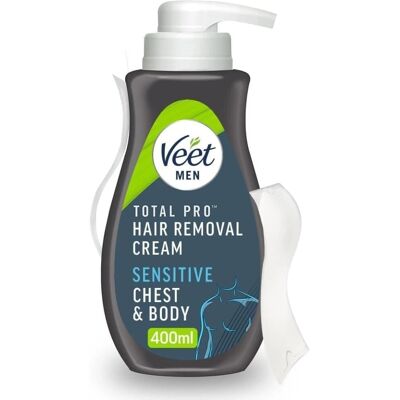 Veet Men Hair Removal Cream 400ml - Hydrating Chest & Body Remover for Smooth, C Veet Men Hair Removal Cream 400ml - Hydrating Chest & Body Remover for Smooth, C