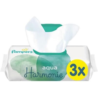 Pampers Aqua Harmonie Baby Wipes for Sensitive Skin, Hypoallergenic and Fragranc Pampers Aqua Harmonie Baby Wipes for Sensitive Skin, Hypoallergenic and Fragranc