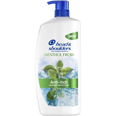 Head & Shoulders Menthol Fresh Anti-Dandruff Shampoo for itchy scalp 1000ml. Wit Head & Shoulders Menthol Fresh Anti-Dandruff Shampoo for itchy scalp 1000ml. Wit