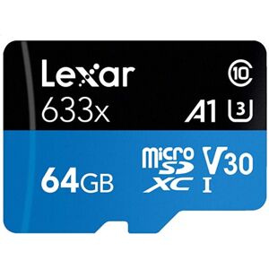 Lexar 64GB Micro SD XC UHS-I U3 Class 10 A1 V30 95MB/S Memory Card Lexar 64GB Micro SD XC UHS-I U3 Class 10 A1 V30 95MB/S Memory Card