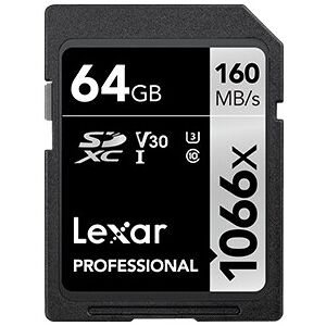 Lexar SD Professional 1066X 160MB/s Read Flash Memory Card 64GB Lexar SD Professional 1066X 160MB/s Read Flash Memory Card 64GB