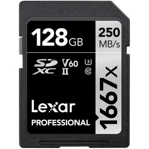 Lexar Professional 1667x 128GB SDXC UHS-II Card, Black Lexar Professional 1667x 128GB SDXC UHS-II Card, Black