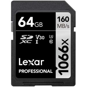 Lexar Professional 1066x 64gB SDXc UHS-I card Silver Series Up to 160M Lexar Professional 1066x 64gB SDXc UHS-I card Silver Series Up to 160M