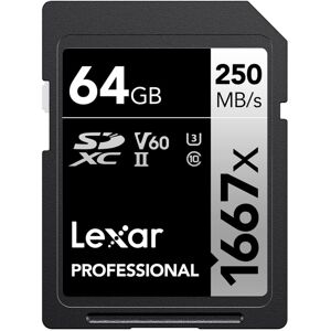 Lexar 64GB Professional 1667x SDXC Memory Card UHS-II C10 U3 V60 Full-HD & Lexar 64GB Professional 1667x SDXC Memory Card UHS-II C10 U3 V60 Full-HD &