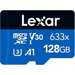 Lexar 633x 128GB Micro SD Card, microSDXC UHS-I Card + SD Adapter, microSD Memor Lexar 633x 128GB Micro SD Card, microSDXC UHS-I Card + SD Adapter, microSD Memor