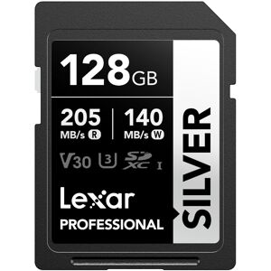 Lexar 128GB SD Card SILVER, Up to 205MB/s Read, 140MB/s Write, SDXC UHS-I Memory Lexar 128GB SD Card SILVER, Up to 205MB/s Read, 140MB/s Write, SDXC UHS-I Memory