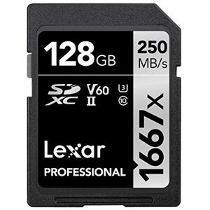Lexar Professional 1667x SD Card 128GB, SDXC UHS-II Memory Card, Up to 250MB/s R Lexar Professional 1667x SD Card 128GB, SDXC UHS-II Memory Card, Up to 250MB/s R