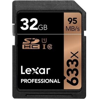 Lexar Professional 32GB Class 10 UHS-I 633X Speed (95MB/s) SDHC Flash Memory Car Lexar Professional 32GB Class 10 UHS-I 633X Speed (95MB/s) SDHC Flash Memory Car