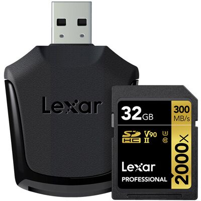 Lexar 32GB Professional 2000x UHS II SDHC Class 10 High Speed SD Memory Card wit Lexar 32GB Professional 2000x UHS II SDHC Class 10 High Speed SD Memory Card wit