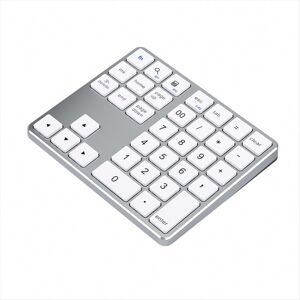 Markenlos Dual Bluetooth Numeric Keypad 2.4Ghz Wireless Keyboard Silver & White Markenlos Dual Bluetooth Numeric Keypad 2.4Ghz Wireless Keyboard Silver & White