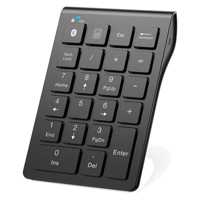 Saudism Wireless Bluetooth Number Keypad, 22-Keys Portable Slim Numeric Pad for Laptop C Saudism Wireless Bluetooth Number Keypad, 22-Keys Portable Slim Numeric Pad for Laptop C