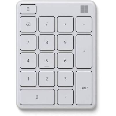 Microsoft Number Pad Wireless Bluetooth Standalone for Numeric Input - White Microsoft Number Pad Wireless Bluetooth Standalone for Numeric Input - White