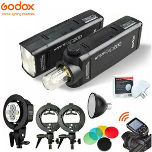 2*Godox 2.4 TTL AD200 Flash+AD-B2 Head+XPRO Trigger Kit+S-type Bracket 2*Godox 2.4 TTL AD200 Flash+AD-B2 Head+XPRO Trigger Kit+S-type Bracket