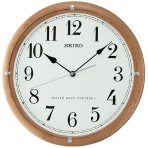 Seiko Radio Controlled Wooden Wall Clock - White Face (QXR303Z) Seiko Radio Controlled Wooden Wall Clock - White Face (QXR303Z)