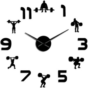 fancylife (black, 37 inch) Weightlifting Fitness Room Wall Decor DIY Giant Wall Clock fancylife (black, 37 inch) Weightlifting Fitness Room Wall Decor DIY Giant Wall Clock