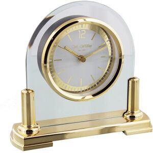 WIDDOP and Co. Wm.Widdop Glass Mantel Clock 2 Tone Dial Gold Stand WIDDOP and Co. Wm.Widdop Glass Mantel Clock 2 Tone Dial Gold Stand