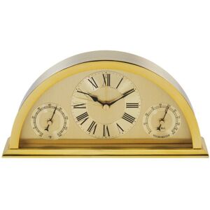 WILLIAM WIDDOP Gold Aluminium Crescent Mantel Clock WILLIAM WIDDOP Gold Aluminium Crescent Mantel Clock