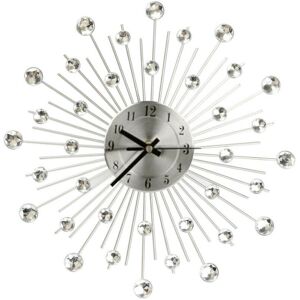 Unbranded Handcrafted Diamante Jewelled Crystal Daisy Silver Wall Clock 33cm Unbranded Handcrafted Diamante Jewelled Crystal Daisy Silver Wall Clock 33cm