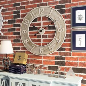 Living And Home 60cm Large Round Metal Numeral Wall Clock Living And Home 60cm Large Round Metal Numeral Wall Clock