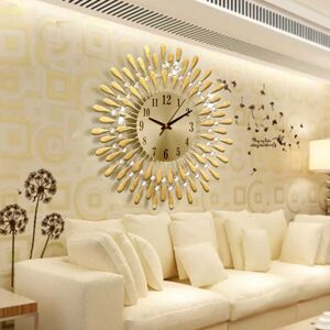 Unbranded (Gold) 3D Large Diamante Beaded Crystal Jeweled Wall Clock Unbranded (Gold) 3D Large Diamante Beaded Crystal Jeweled Wall Clock