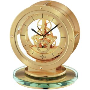 Seiko Gold Finish Battery Mantel Clock with Skeleton Movement QHG038G Seiko Gold Finish Battery Mantel Clock with Skeleton Movement QHG038G