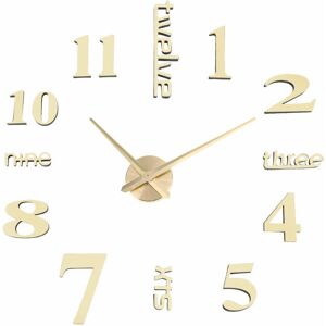 GreenZech (Gold 100-120cm) 50-60CM/100-120CM 3D Vintage DIY Silent Mirror Wall Clock For H GreenZech (Gold 100-120cm) 50-60CM/100-120CM 3D Vintage DIY Silent Mirror Wall Clock For H