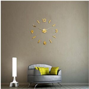 GreenZech (Gold) 3D Wall Clock Modern Large Home Decor Sticker Frameless Black Mirror GreenZech (Gold) 3D Wall Clock Modern Large Home Decor Sticker Frameless Black Mirror