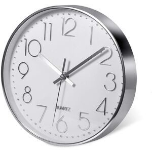 Exogio Premium Silver Wall Clock, , Modern Silent Wall Clock for Home Office Kitchen (2 Exogio Premium Silver Wall Clock, , Modern Silent Wall Clock for Home Office Kitchen (2