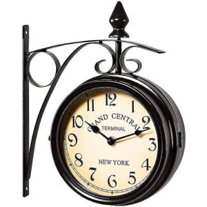 Unbranded Wall Clock Wrought Iron Garden Clock Station Clock 2-sided Handmade Grand Centra Unbranded Wall Clock Wrought Iron Garden Clock Station Clock 2-sided Handmade Grand Centra