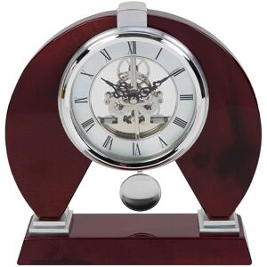 WIDDOP and Co. Modern Skeleton Mantel Clock with Pendulum. Red Wood Piano Finish WIDDOP and Co. Modern Skeleton Mantel Clock with Pendulum. Red Wood Piano Finish